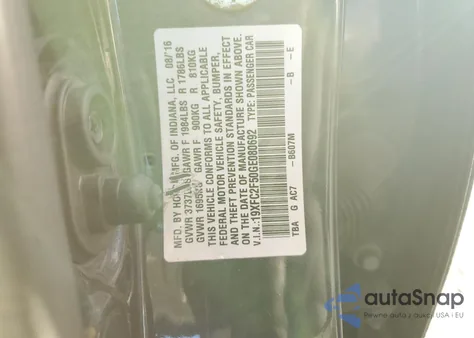 2016 Honda Civic Lx from USA, damaged, VIN 19XFC2F50GE080692